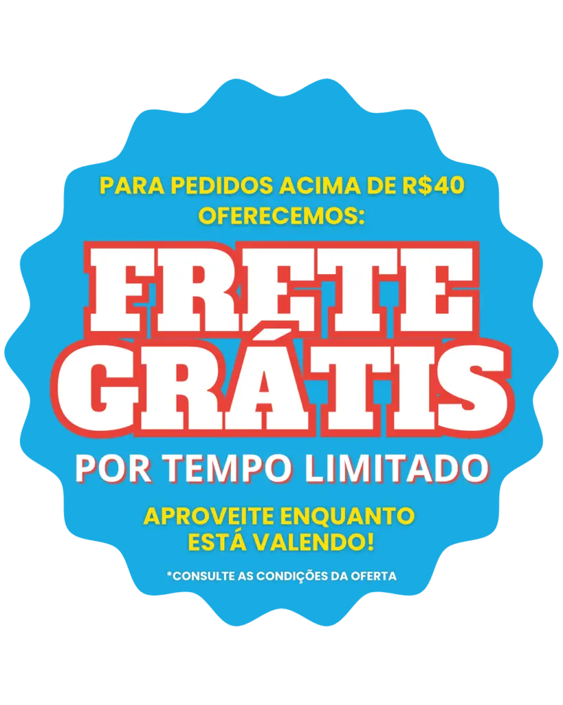 Sticker ilustrativo azul da oferta de frete grátis em pedidos acima de R$40 no Pastel Mix.